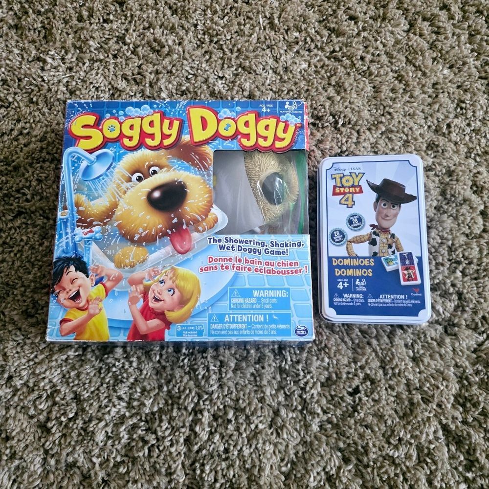 Disney Pixar Toy Story 4 Dominoes Game + Soggy Doggy Board Game (READ!!)